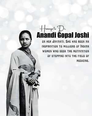 Anandi Gopal Joshi Jayanti event poster