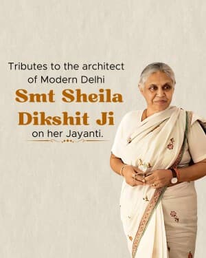 Sheila Dikshit Jayanti event poster