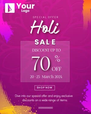 Holi Offers creative template