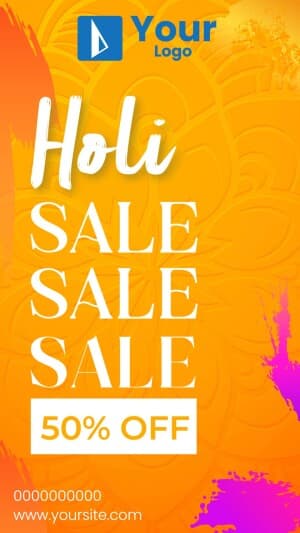 Holi Offers marketing flyer