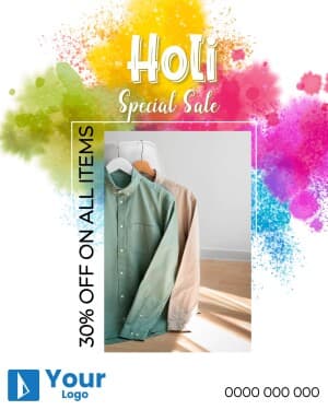 Holi Offers Facebook Poster