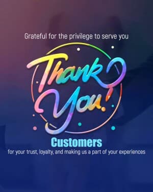 Thank you Customers poster