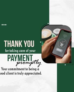 Thanks for Payment Social Media post