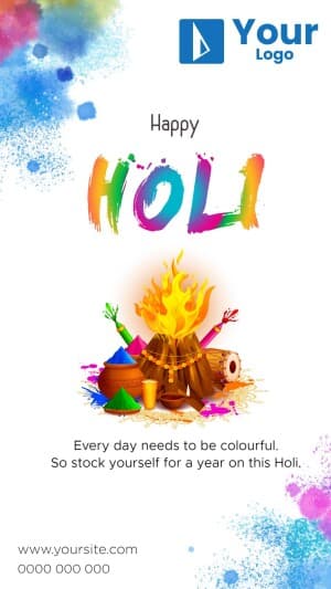 Holi Wishes facebook template