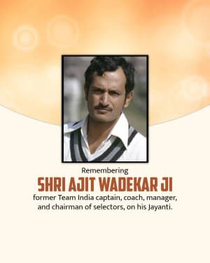 Ajit Wadekar Jayanti graphic