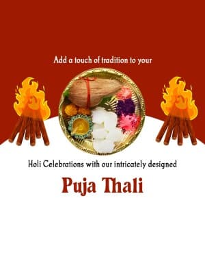 Holi Pooja Thali event poster