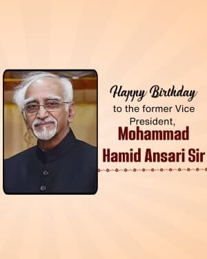 Mohammad Hamid Ansari Birthday image