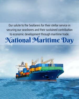 National Maritime Day whatsapp status poster