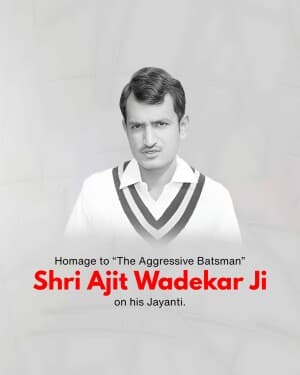 Ajit Wadekar Jayanti event poster