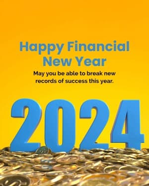 Financial New Year event advertisement