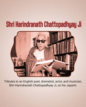 Harindranath Chattopadhyay Jayanti banner