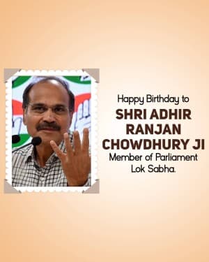 Adhir Ranjan Chowdhury Birthday flyer