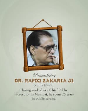 Rafiq Zakaria Jayanti graphic