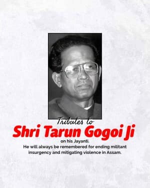 Tarun Gogoi Jayanti poster
