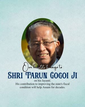 Tarun Gogoi Jayanti event poster