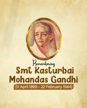 Kasturba Gandhi Jayanti illustration