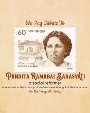 Pandita Ramabai Punyatithi event poster