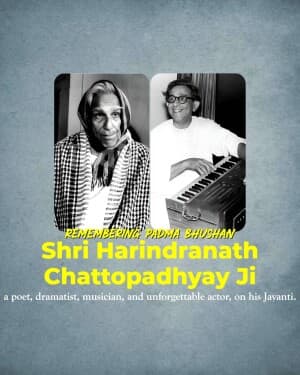 Harindranath Chattopadhyay Jayanti event poster