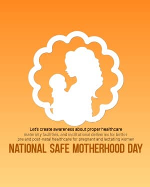 National Safe Motherhood Day whatsapp status poster