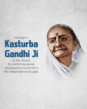 Kasturba Gandhi Jayanti image