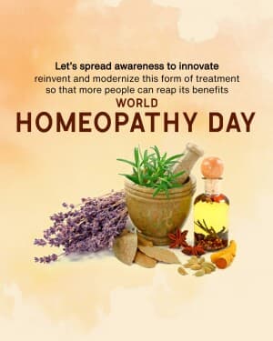 World Homeopathy Day marketing flyer