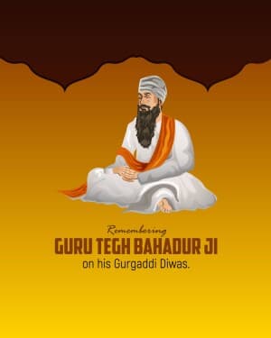 Guru Tegh Bahadur Gurgaddi Diwas banner