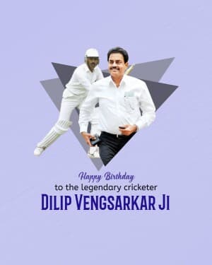 Dilip Vengsarkar Birthday illustration