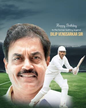 Dilip Vengsarkar Birthday graphic