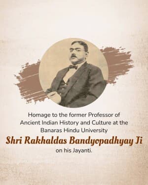 Rakhaldas Bandyopadhyay Jayanti flyer