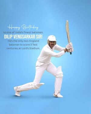 Dilip Vengsarkar Birthday event poster