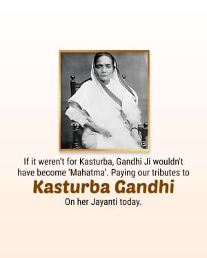 Kasturba Gandhi Jayanti banner