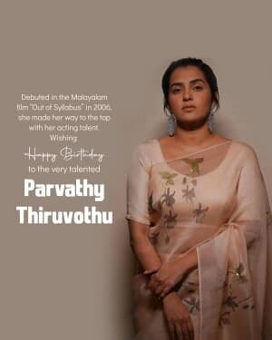 Parvathy Thiruvothu Birthday banner