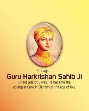 Guru Harkrishan Sahib Jyoti Jyot Diwas flyer