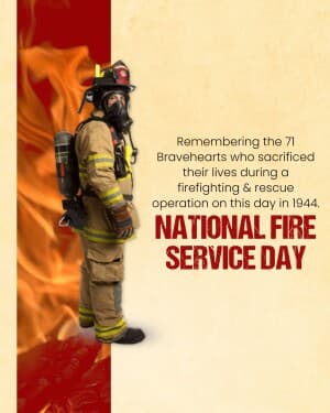 National Fire Service Day whatsapp status poster