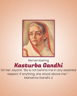 Kasturba Gandhi Jayanti poster