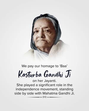 Kasturba Gandhi Jayanti event poster