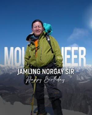 Jamling Tenzing Norgay birthday illustration