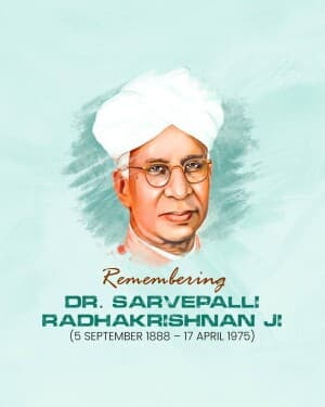 Dr. Sarvepalli Radhakrishnan Punyatithi graphic
