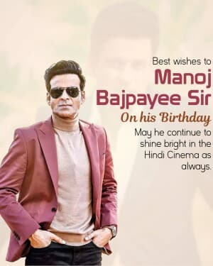 Manoj Bajpayee Birthday illustration