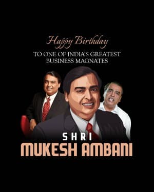 Mukesh Ambani Birthday graphic