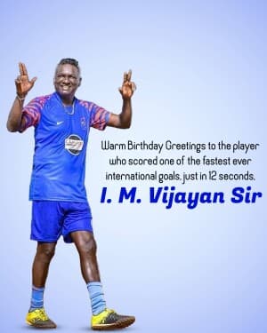 I.M. Vijayan Birthday graphic