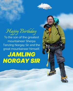Jamling Tenzing Norgay birthday graphic