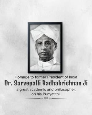 Dr. Sarvepalli Radhakrishnan Punyatithi flyer