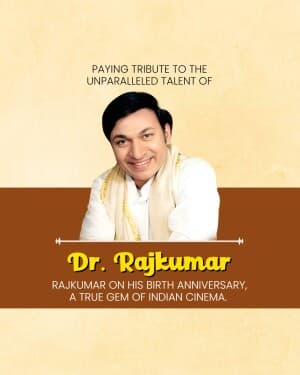 Dr. Rajkumar Birth Anniversary graphic