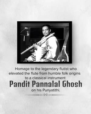 Pannalal Ghosh Punyatithi flyer
