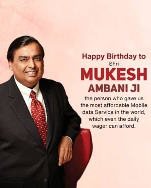 Mukesh Ambani Birthday banner