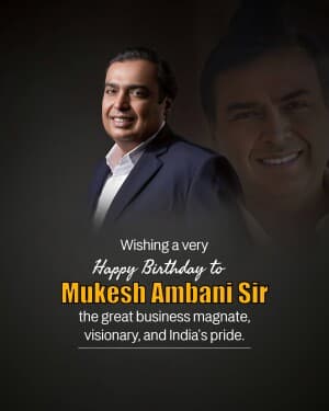 Mukesh Ambani Birthday poster