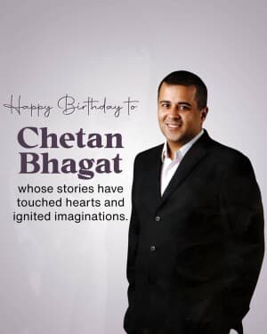 Chetan Bhagat Birthday flyer