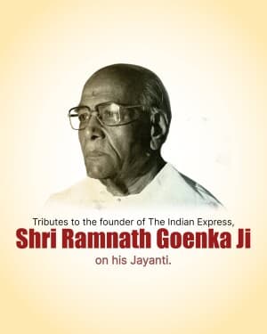 Ramnath Goenka jayanti image