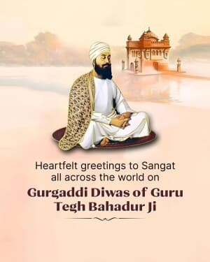 Guru Tegh Bahadur Gurgaddi Diwas event poster